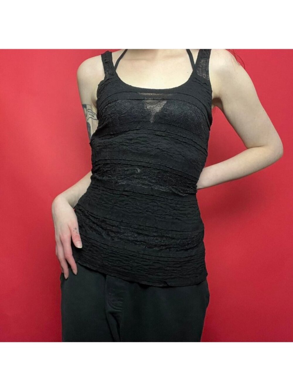 Eight sixty / sheer lace tank top 🖤🖤